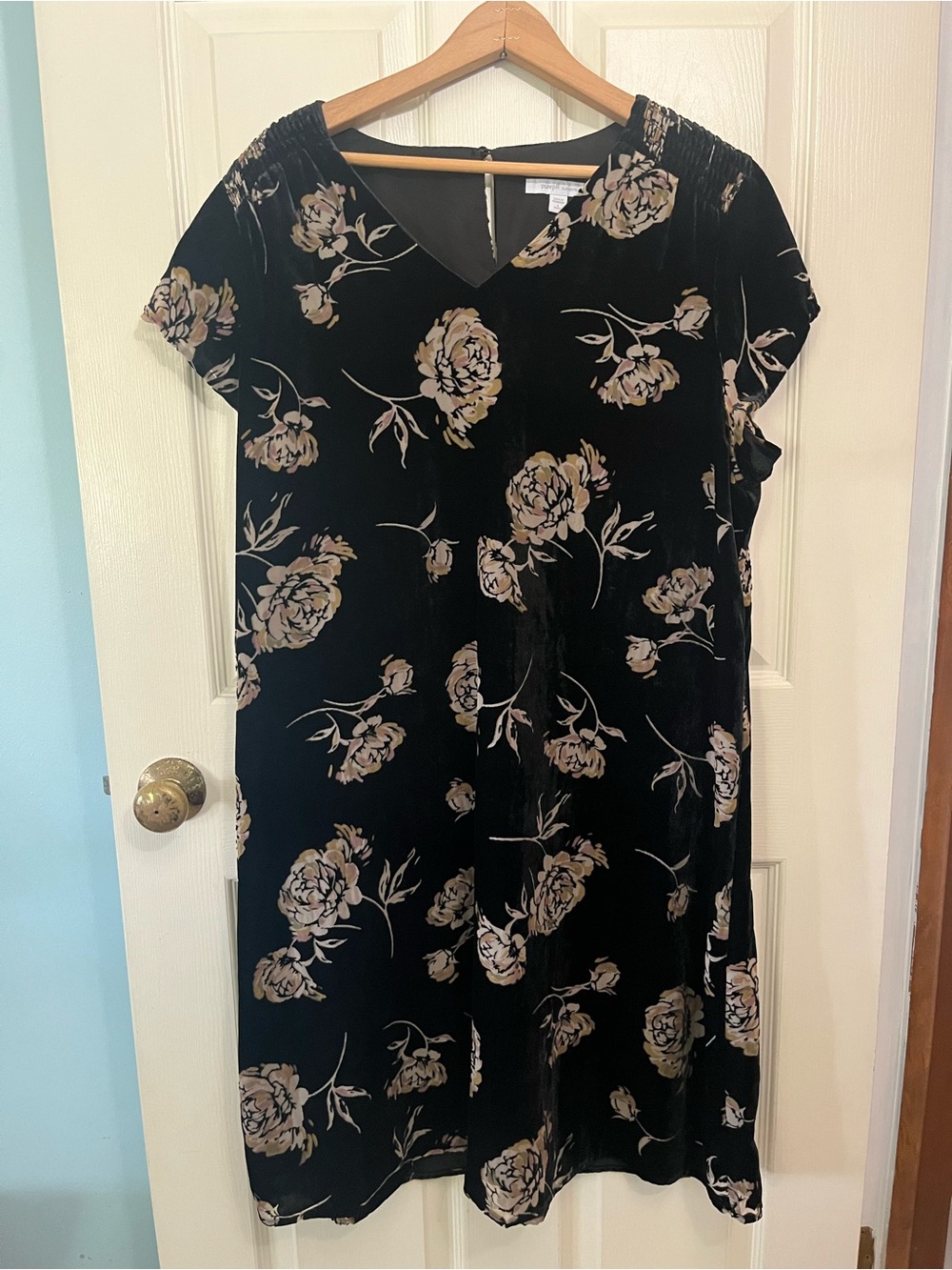 Pure Jill Elements Velvet Burnout Floral Dress Size L